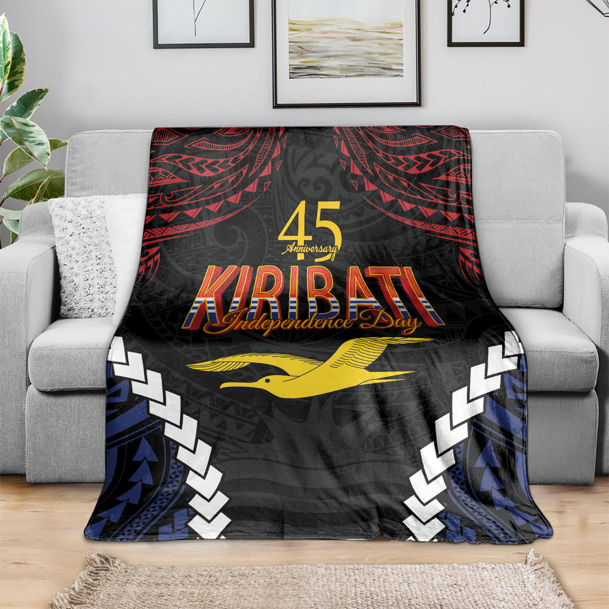 Kiribati 45th Anniversary Independence Day Blanket Since 1979