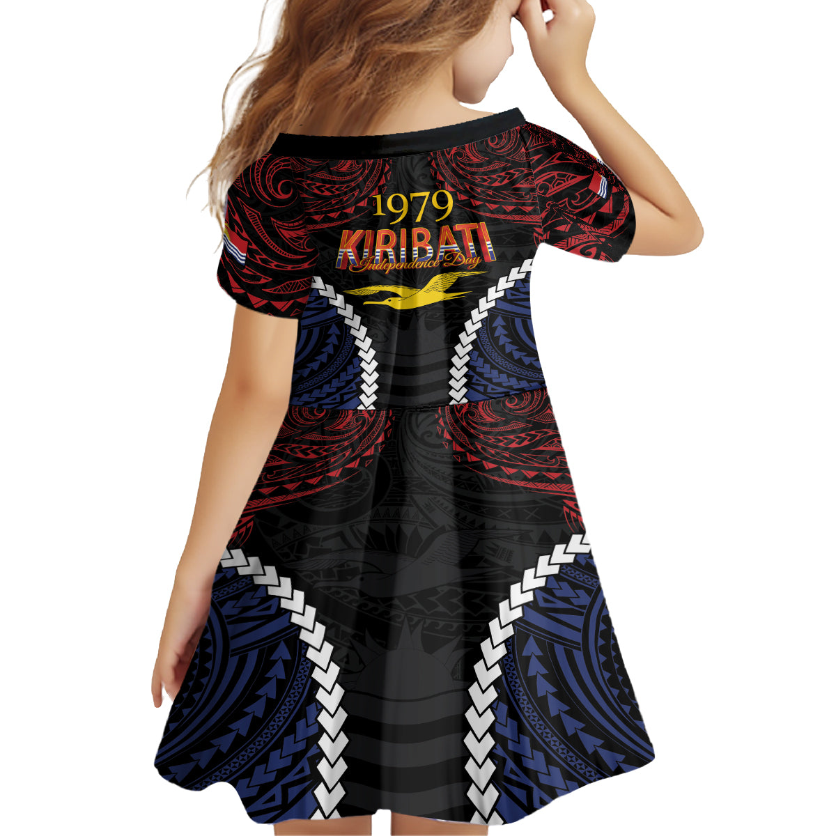 Kiribati 45th Anniversary Independence Day Family Matching Off Shoulder Maxi Dress and Hawaiian Shirt Since 1979