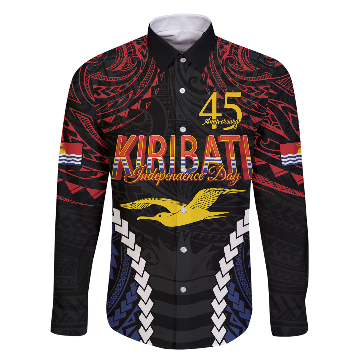 Kiribati 45th Anniversary Independence Day Family Matching Tank Maxi Dress and Hawaiian Shirt Since 1979