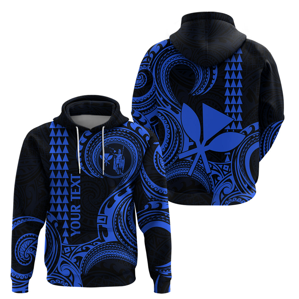 Custom King Kamehameha Day Hawaii Hoodie Paradise of the Pacific Tribal Kakau Blue LT9 - Polynesian Pride