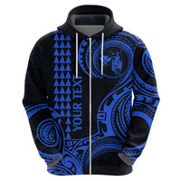 Custom King Kamehameha Day Hawaii Hoodie Paradise of the Pacific Tribal Kakau Blue LT9 - Polynesian Pride