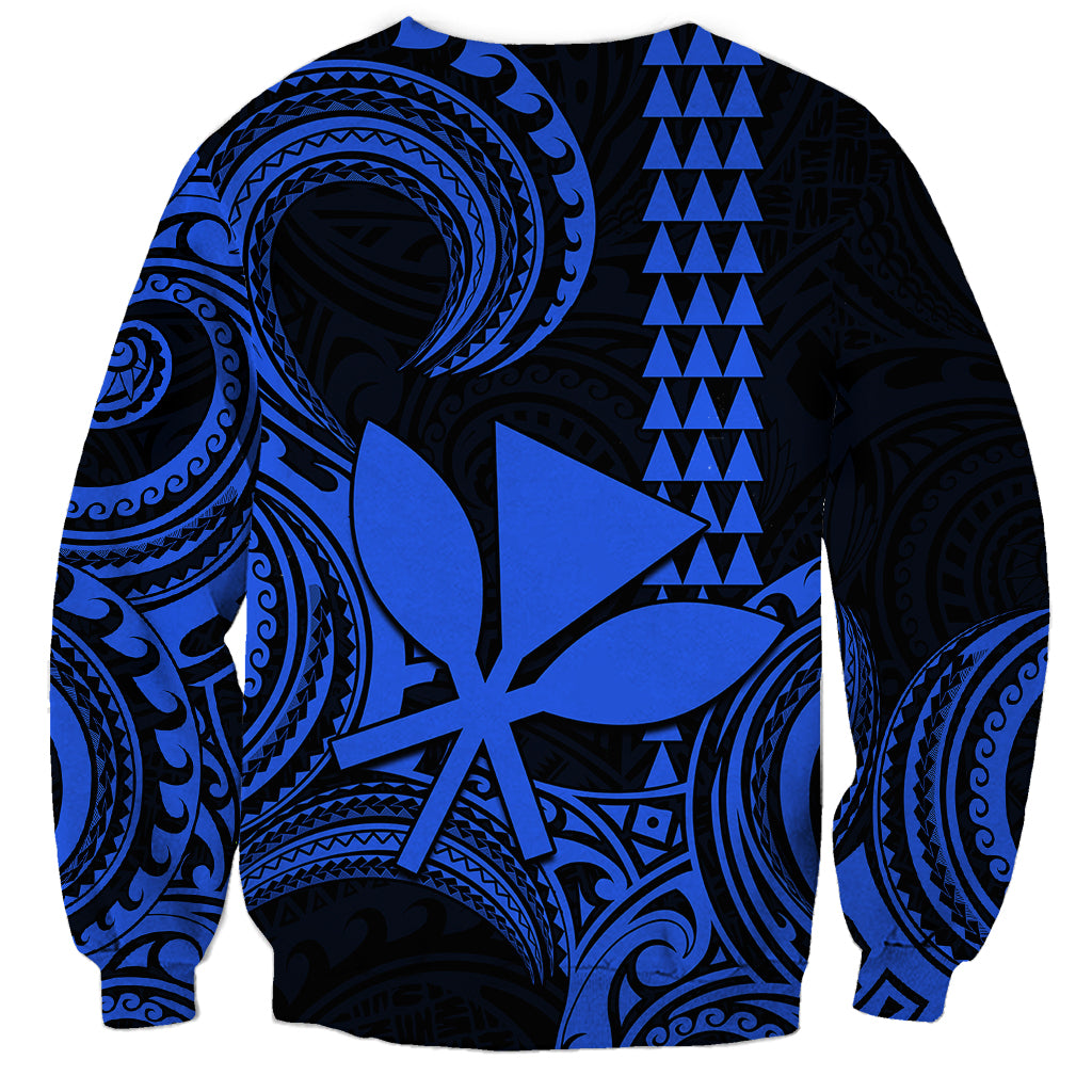 Custom King Kamehameha Day Hawaii Sweatshirt Paradise of the Pacific Tribal Kakau - Blue LT9 - Polynesian Pride