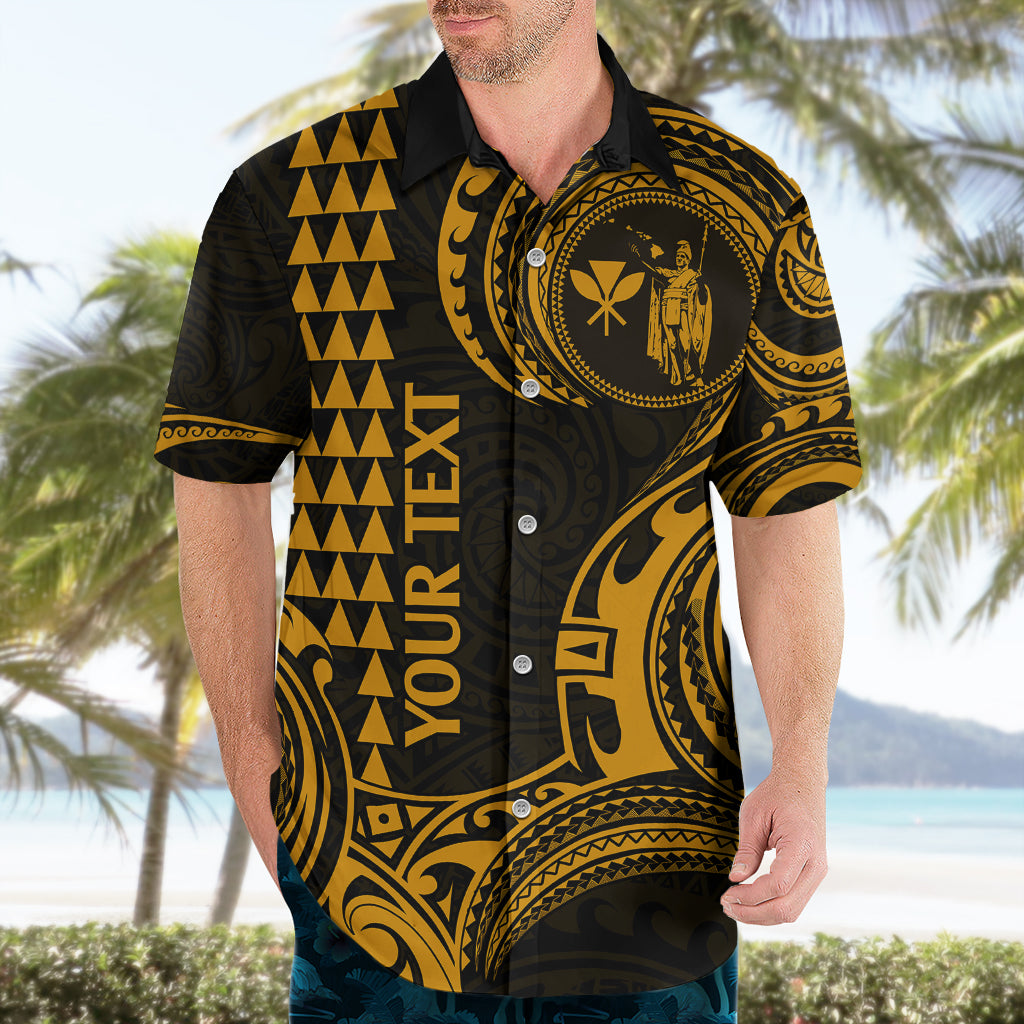 Custom King Kamehameha Day Hawaii Hawaiian Shirt Paradise of the Pacific Tribal Kakau - Gold LT9 - Polynesian Pride