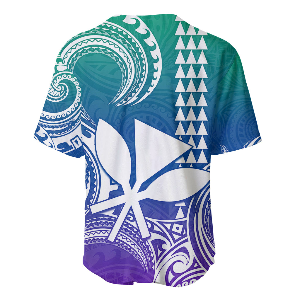 Custom King Kamehameha Day Hawaii Baseball Jersey Paradise of the Pacific Tribal Kakau - Gradient LT9 - Polynesian Pride