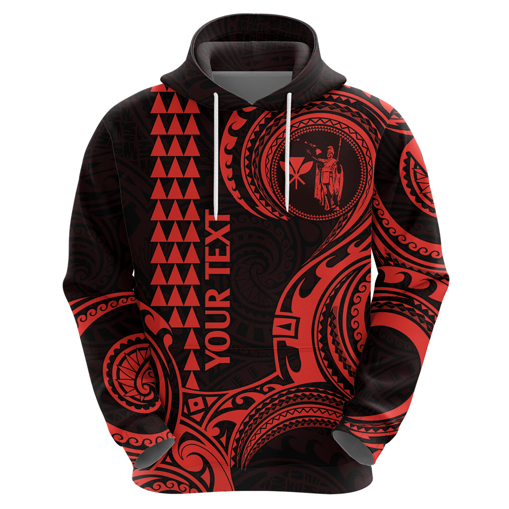 Custom King Kamehameha Day Hawaii Hoodie Paradise of the Pacific Tribal Kakau Red LT9 - Polynesian Pride