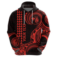 Custom King Kamehameha Day Hawaii Hoodie Paradise of the Pacific Tribal Kakau Red LT9 - Polynesian Pride