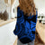 King Kamehameha Day Hawaii Women Casual Shirt Paradise of the Pacific Tribal Kakau with Kanaka Maoli - Blue LT9 - Polynesian Pride