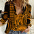 King Kamehameha Day Hawaii Women Casual Shirt Paradise of the Pacific Tribal Kakau with Kanaka Maoli - Gold LT9 Female Gold - Polynesian Pride