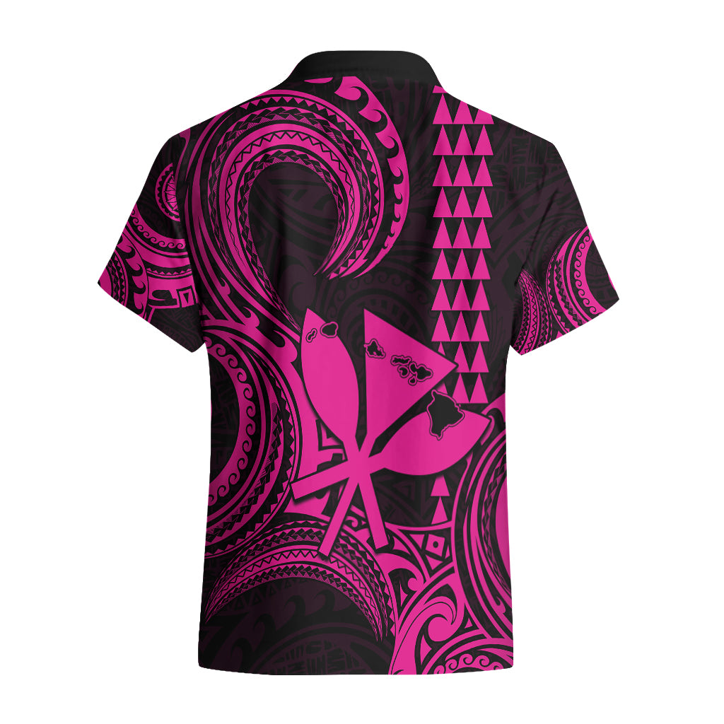 King Kamehameha Day Hawaii Hawaiian Shirt Paradise of the Pacific Tribal Kakau with Kanaka Maoli - Pink LT9 - Polynesian Pride