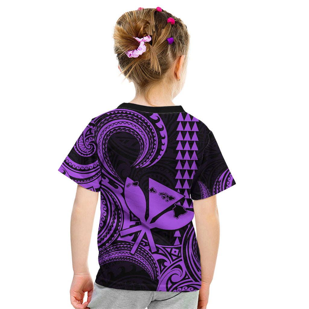 King Kamehameha Day Hawaii Kid T Shirt Paradise of the Pacific Tribal Kakau with Kanaka Maoli - Purple LT9 - Polynesian Pride