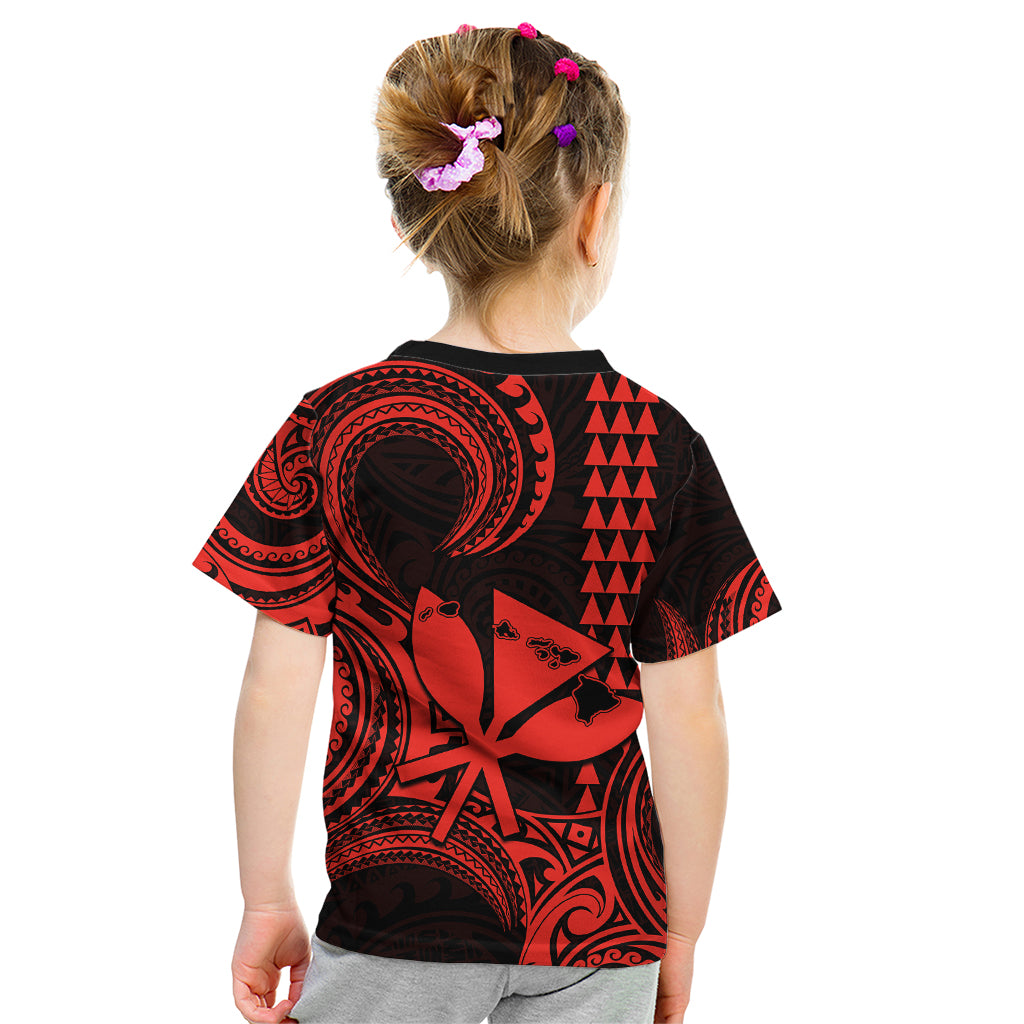 King Kamehameha Day Hawaii Kid T Shirt Paradise of the Pacific Tribal Kakau with Kanaka Maoli - Red LT9 - Polynesian Pride
