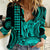 King Kamehameha Day Hawaii Women Casual Shirt Paradise of the Pacific Tribal Kakau with Kanaka Maoli - Turquoise LT9 Female Turquoise - Polynesian Pride