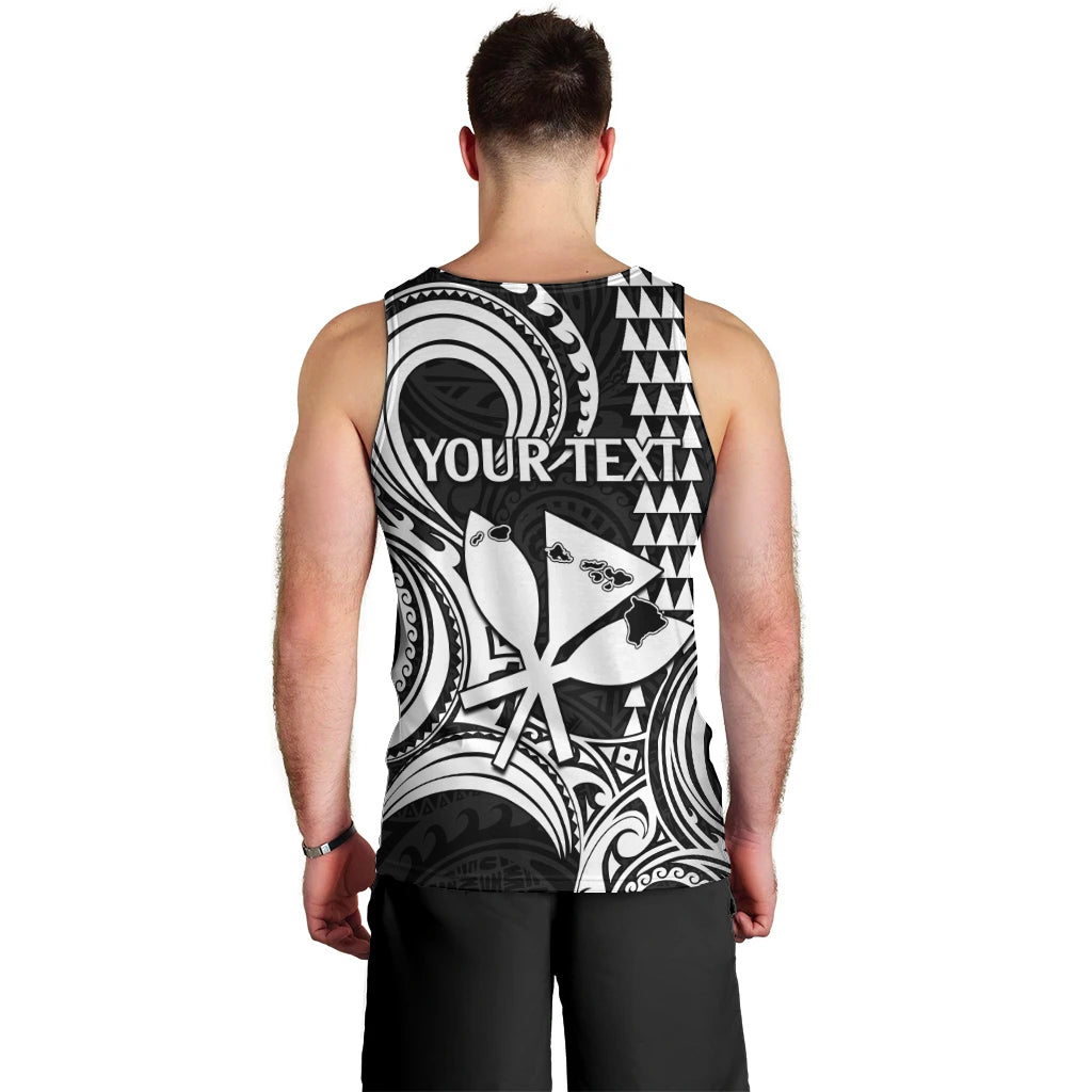 King Kamehameha Day Hawaii Men Tank Top Paradise of the Pacific Tribal Kakau with Kanaka Maoli - White LT9 - Polynesian Pride