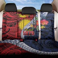 Flag of Kiribati Polynesian Pattern Back Car Seat Cover Est 1979 With Tropical Flowers