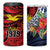 Flag of Kiribati Polynesian Pattern 4 in 1 Can Cooler Tumbler Est 1979 With Tropical Flowers