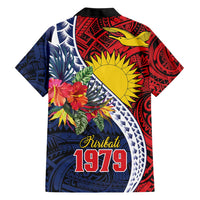 Flag of Kiribati Polynesian Pattern Hawaiian Shirt Est 1979 With Tropical Flowers