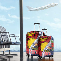 Flag of Kiribati Polynesian Pattern Luggage Cover Est 1979 With Tropical Flowers