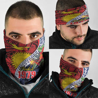Flag of Kiribati Polynesian Pattern Neck Gaiter Est 1979 With Tropical Flowers - Polynesian Pride