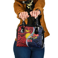 Flag of Kiribati Polynesian Pattern Shoulder Handbag Est 1979 With Tropical Flowers