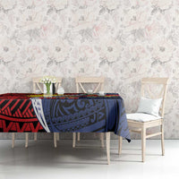 Flag of Kiribati Polynesian Pattern Tablecloth Est 1979 With Tropical Flowers