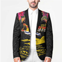 Kiribati Independence Day Personalised Blazer Gold Frigatebird with Polynesian Pattern - Polynesian Pride
