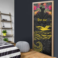 Kiribati Independence Day Personalised Door Cover Gold Frigatebird with Polynesian Pattern - Polynesian Pride