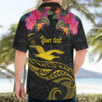 Kiribati Independence Day Personalised Hawaiian Shirt Gold Frigatebird with Polynesian Pattern