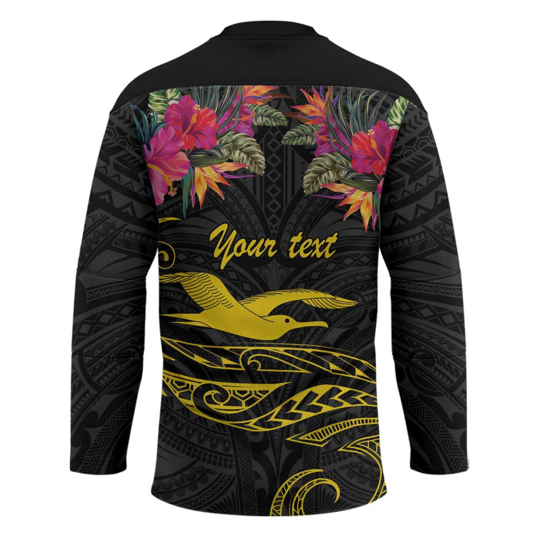 Kiribati Independence Day Personalised Hockey Jersey Gold Frigatebird with Polynesian Pattern - Polynesian Pride