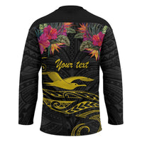 Kiribati Independence Day Personalised Hockey Jersey Gold Frigatebird with Polynesian Pattern - Polynesian Pride