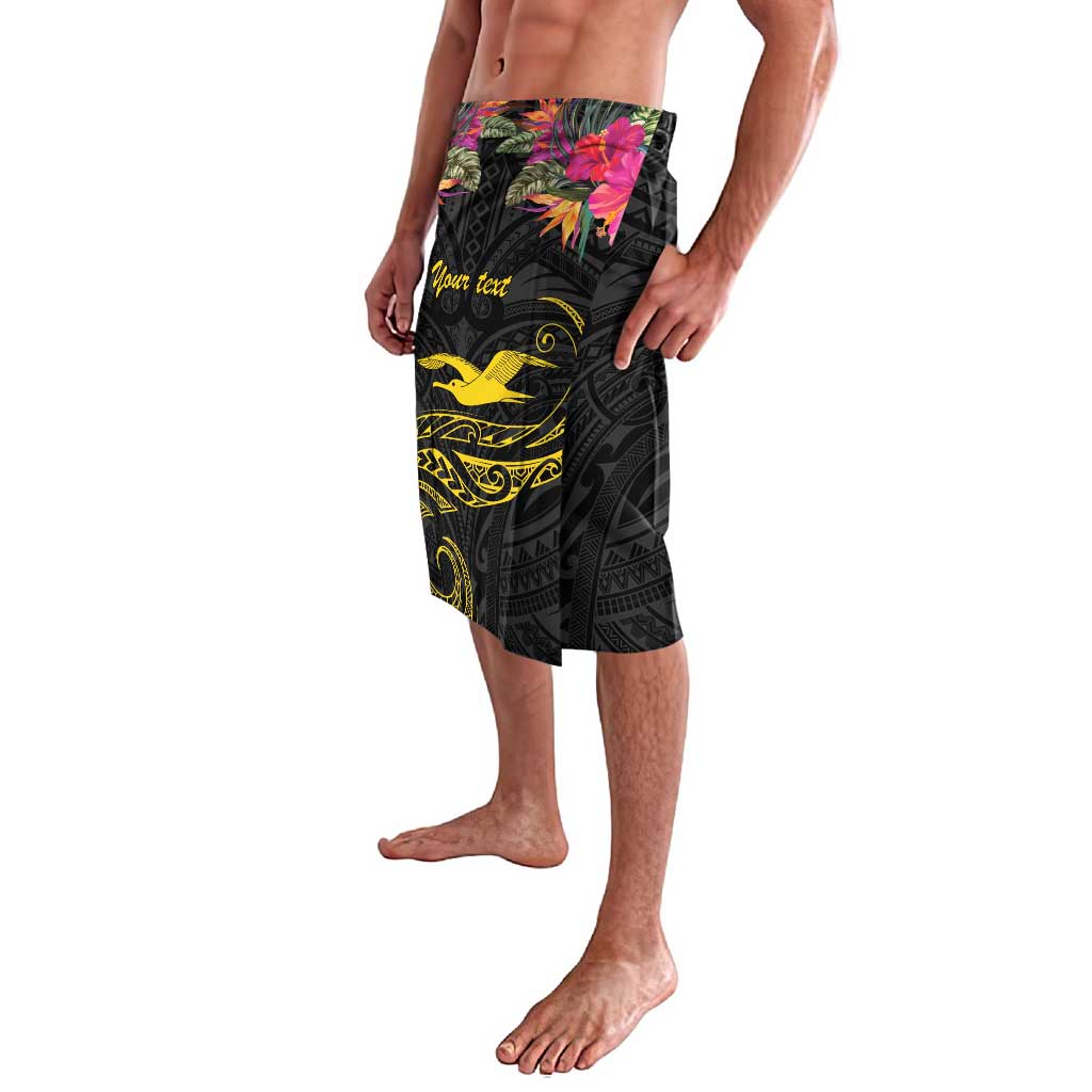 Kiribati Independence Day Personalised Lavalava Gold Frigatebird with Polynesian Pattern