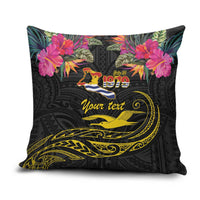 Kiribati Independence Day Personalised Pillow Cover Gold Frigatebird with Polynesian Pattern - Polynesian Pride