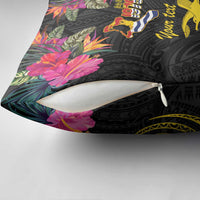 Kiribati Independence Day Personalised Pillow Cover Gold Frigatebird with Polynesian Pattern - Polynesian Pride