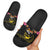 Kiribati Independence Day Personalised Slide Sandals Gold Frigatebird with Polynesian Pattern - Polynesian Pride