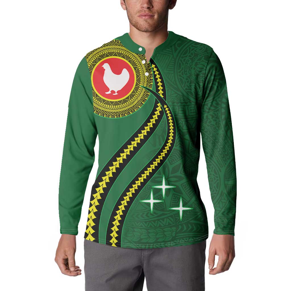 Manua Islands Polynesian Style Button Sweatshirt