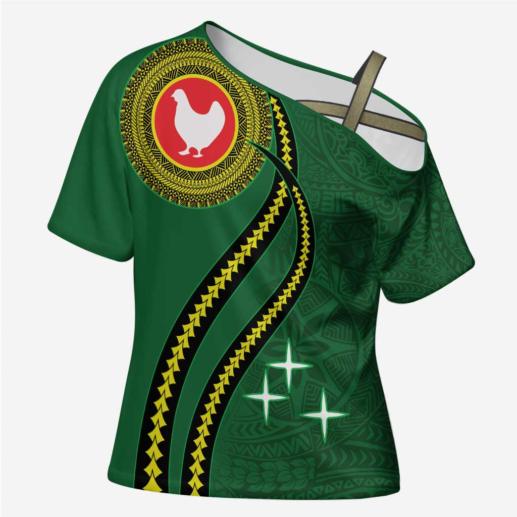 Manua Islands Polynesian Style Cross Shoulder Shirt - Polynesian Pride