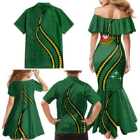 Manua Islands Polynesian Style Family Matching Mermaid Dress and Hawaiian Shirt