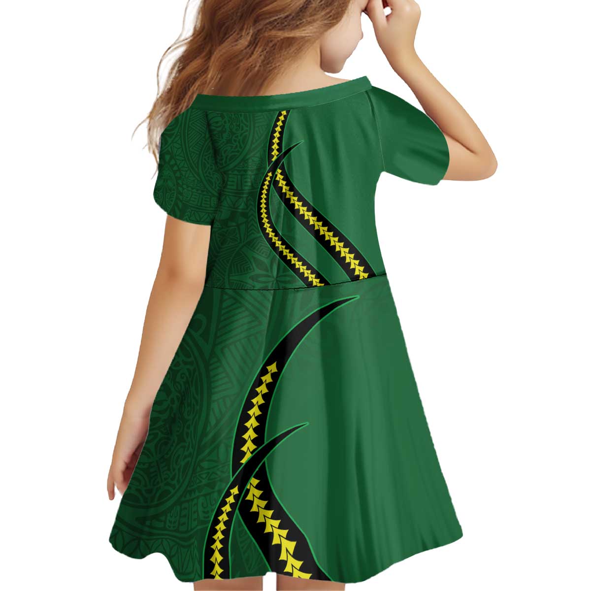 Manua Islands Polynesian Style Kid Short Sleeve Dress