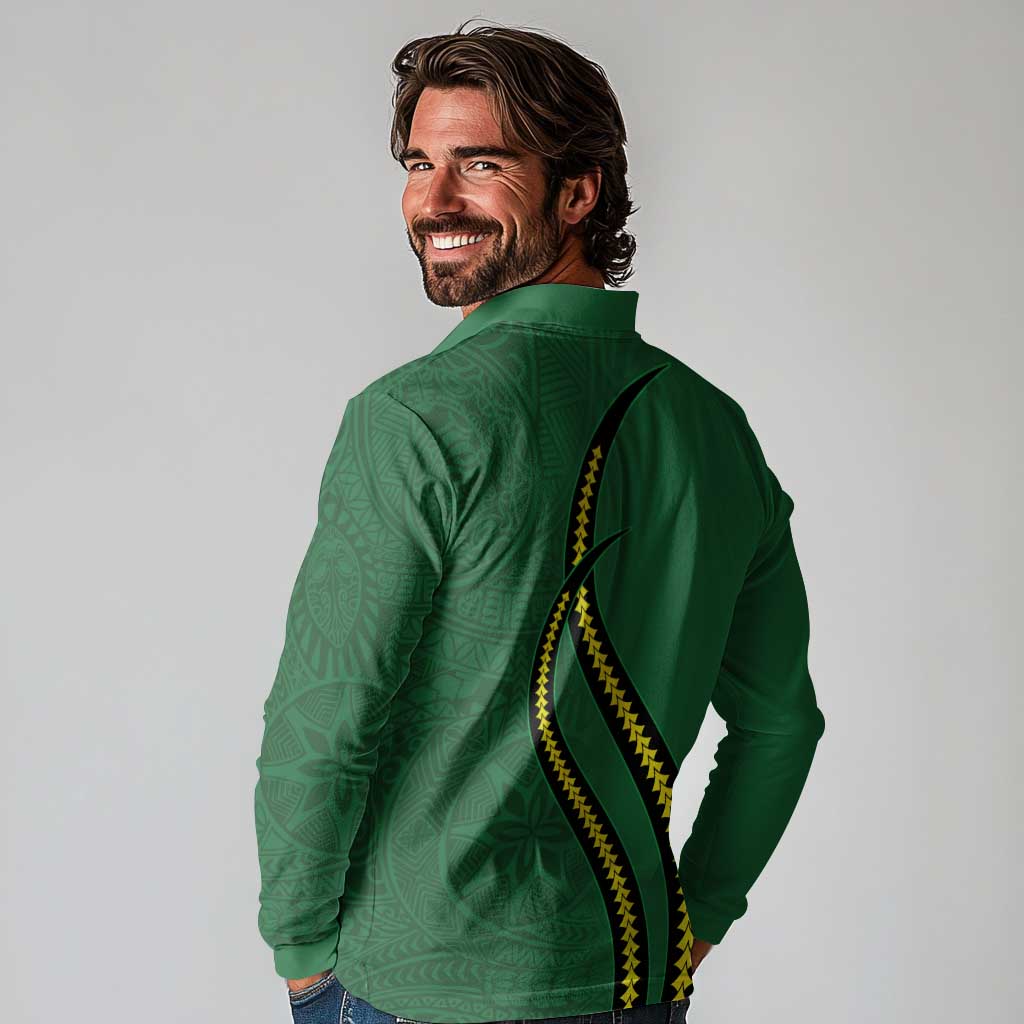 Manua Islands Polynesian Style Long Sleeve Polo Shirt