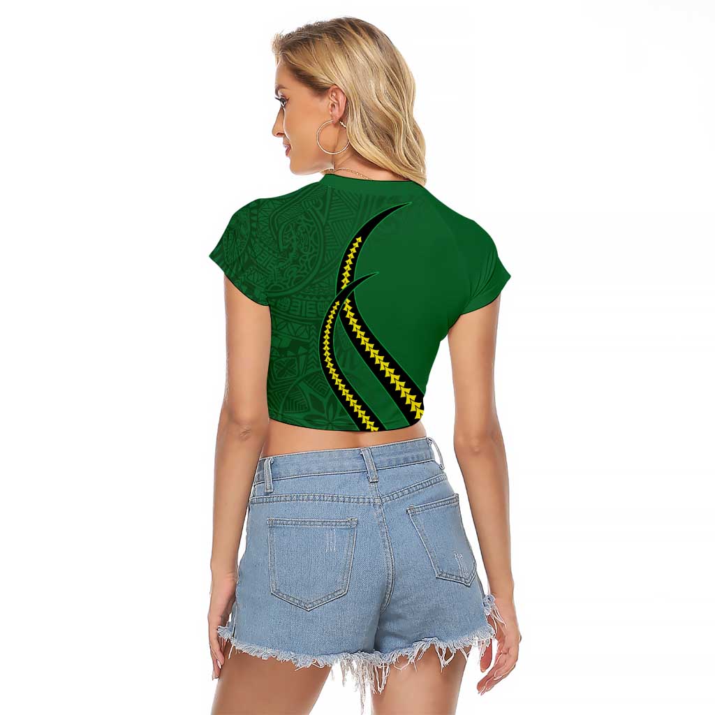 Manua Islands Polynesian Style Raglan Cropped T Shirt