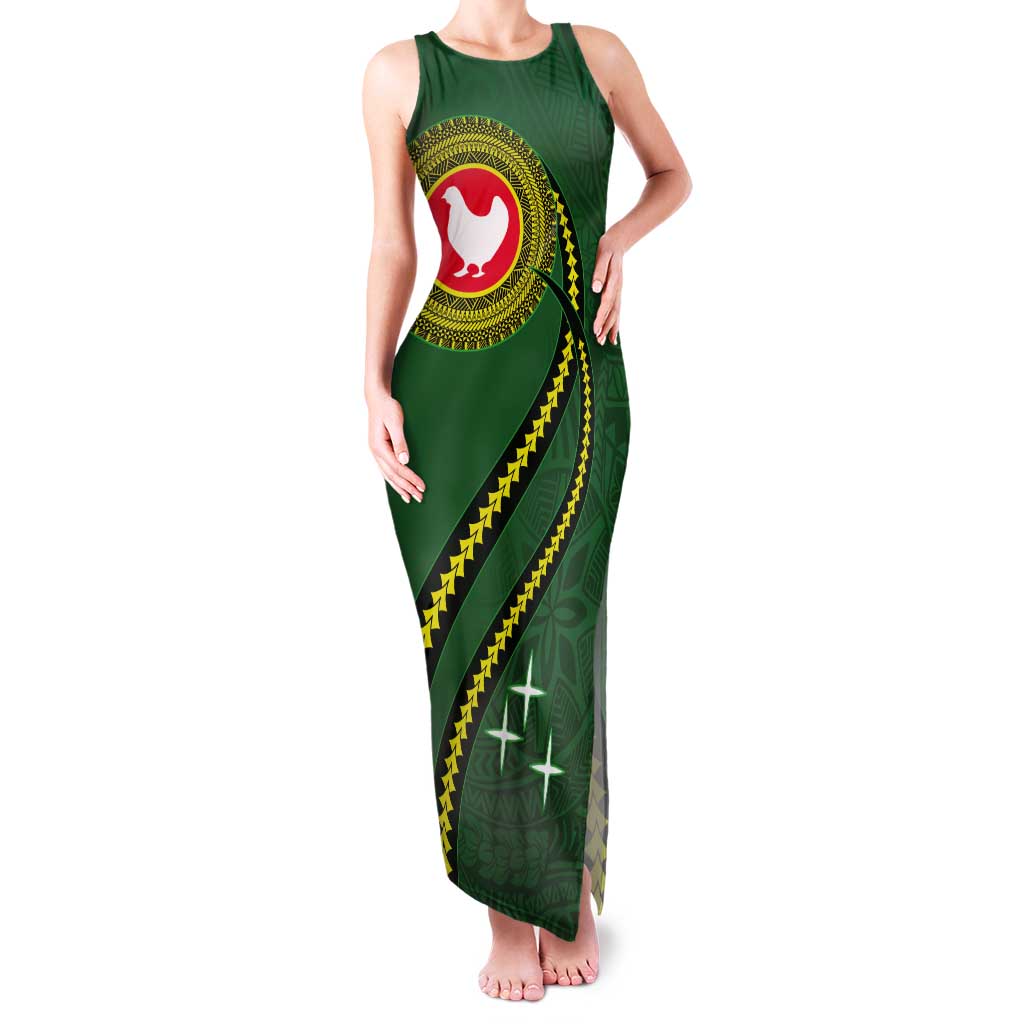 Manua Islands Polynesian Style Tank Maxi Dress