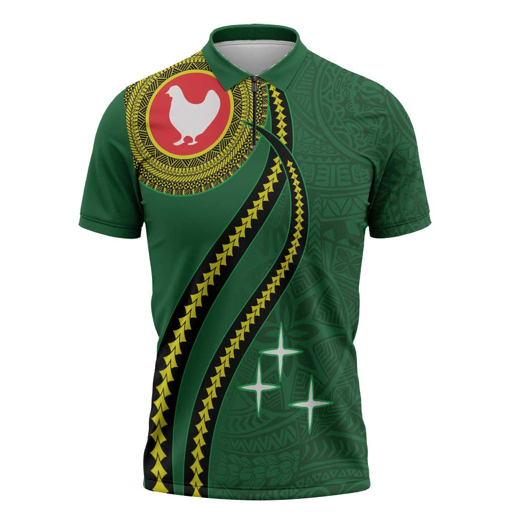 Manua Islands Polynesian Style Zipper Polo Shirt - Polynesian Pride