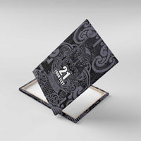 Custom New Zealand Taiaha Maori Canvas Wall Art Minimalist Silver Fern All Black - Polynesian Pride