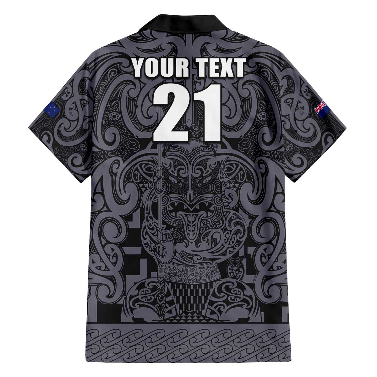 Custom New Zealand Taiaha Maori Family Matching Off The Shoulder Long Sleeve Dress and Hawaiian Shirt Minimalist Silver Fern All Black - Polynesian Pride