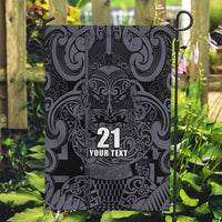 Custom New Zealand Taiaha Maori Garden Flag Minimalist Silver Fern All Black - Polynesian Pride