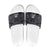 Custom New Zealand Taiaha Maori Slide Sandals Minimalist Silver Fern All Black - Polynesian Pride