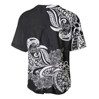 Polynesian Baseball Jersey Pacific Flower Mix Floral Tribal Tattoo Black Vibe LT9 - Polynesian Pride