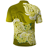 Polynesian Polo Shirt Pacific Flower Mix Floral Tribal Tattoo Yellow Vibe LT9 - Polynesian Pride