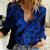 Aloha Hawaii Women Casual Shirt Hammerhead Shark Tattoo Polynesian Summer - Blue LT9 Female Blue - Polynesian Pride
