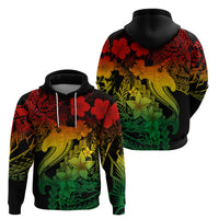 Aloha Hawaii Hoodie Hammerhead Shark Tattoo Polynesian Summer - Reggae LT9 - Polynesian Pride