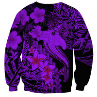 Aloha Hawaii Sweatshirt Hammerhead Shark Tattoo Polynesian Summer - Violet LT9 - Polynesian Pride